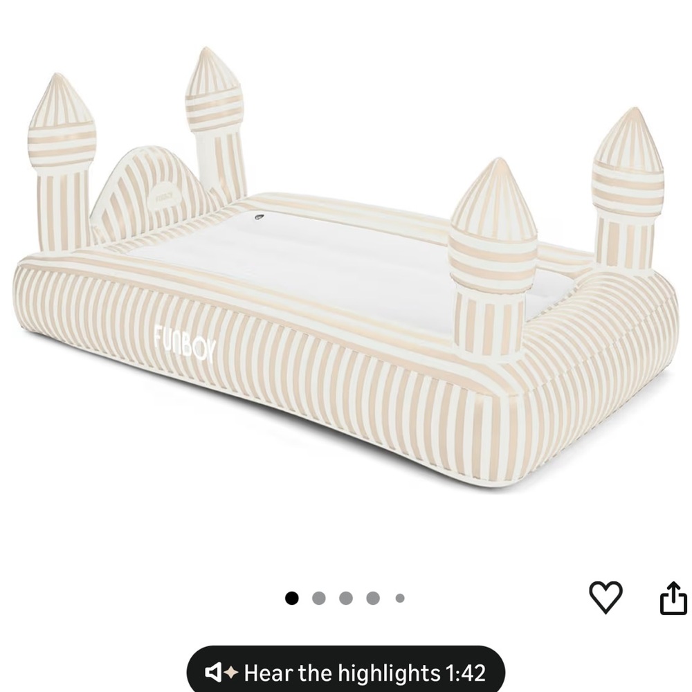 New! FUNBOY cream striped twin size castle bed!